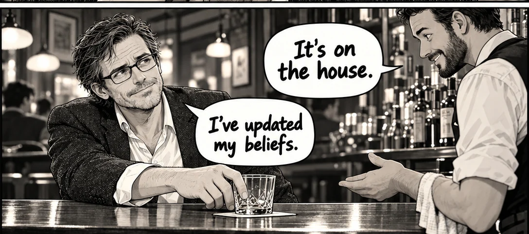 Panel 3 of 3 from Episode 001, “The Free Drink”