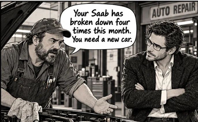 Opening panel of Episode 005, “The Mechanic”