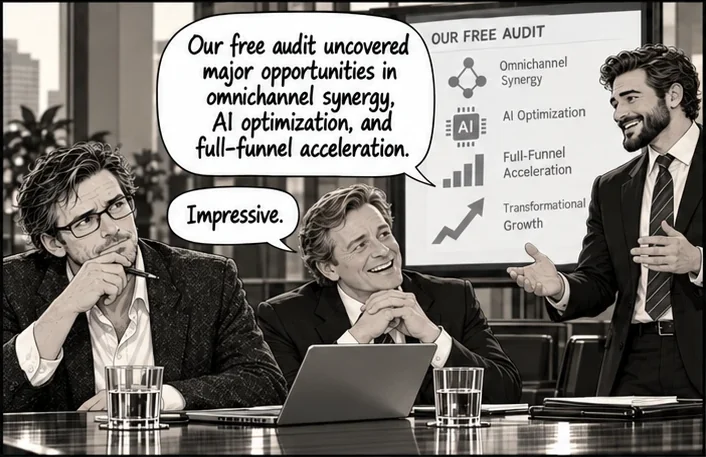 Panel 1 of 4 from Episode 009, “The Unbiased Consultant”
