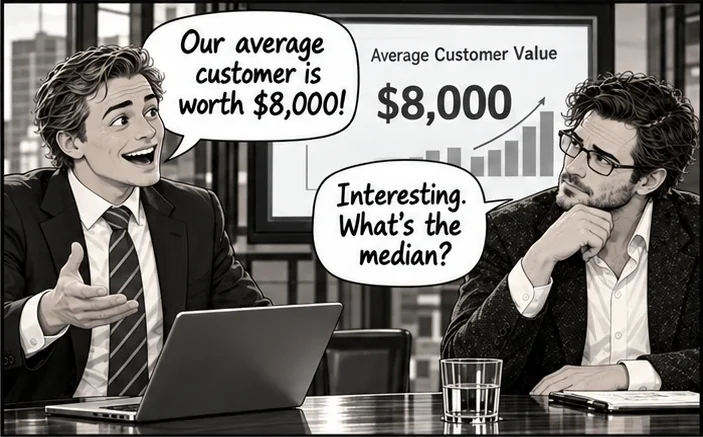 Panel 1 of 4 from Episode 015, “The Average Customer”