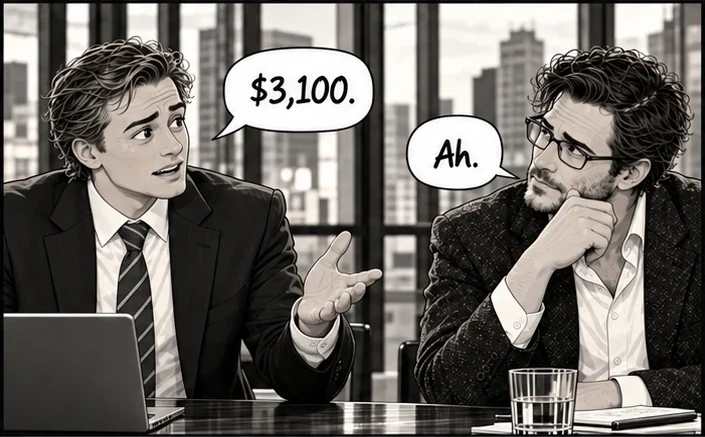 Panel 2 of 4 from Episode 015, “The Average Customer”